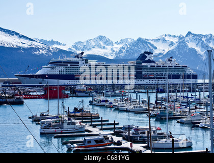 In Seward angedockt Stockfoto