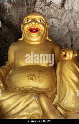 Buddha-Statue in Höhle im Tempel Wat Tham Seua (Tiger Cave). Stockfoto
