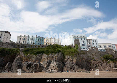 Tenby, ummauerte Stadt am Meer in Pembrokeshire, Carmarthen Bay, South West Wales. Foto: Jeff Gilbert Stockfoto
