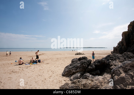 Tenby, ummauerte Stadt am Meer in Pembrokeshire, Carmarthen Bay, South West Wales. Foto: Jeff Gilbert Stockfoto