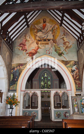 Chancel Bogen Berwick Kirche East Sussex Stockfoto