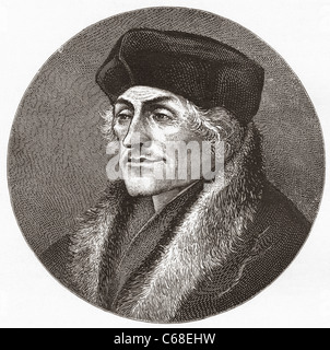 Desiderius Erasmus Roterodamus, 1466-1536, aka Erasmus von Rotterdam. Niederländischen Renaissance-Humanist, katholischer Priester & Theologe Stockfoto