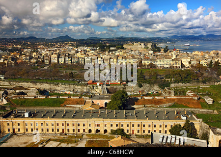 Panoramablick von Korfu-Stadt, Insel Korfu, Griechenland Stockfoto