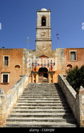 Das Kloster Aghia Triada (bedeutet "Heilige Dreifaltigkeit"), auch bekannt als Tzangarolon Kloster in Akrotiri Kap, Chania, Kreta, Griechenland Stockfoto