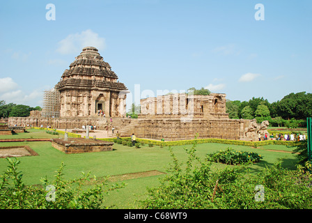 Der 13. Jahrhundert Sonnentempel (bekannt als der Schwarze Pagode) Konark, Orissa, Indien. UNESCO-Weltkulturerbe Stockfoto