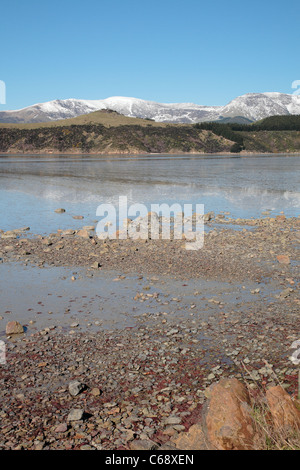 Ein Blick über den Lyttelton Harbour von Governors Bay, Neuseeland Stockfoto