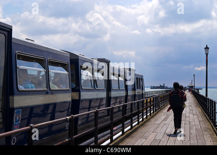 Southend Pier Zug Stockfoto