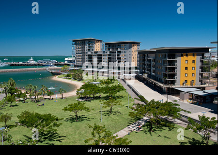 Wohn-Bereich und Erholung Lagune auf der neu entwickelten Darwin Waterfront Area, Australien Stockfoto