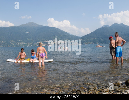 Badende, Comer See, Italien Stockfoto