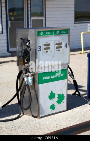 Husky Energy 10 % Ethanol vermischt Zapfsäule an der Tankstelle Saskatchewan Kanada Stockfoto