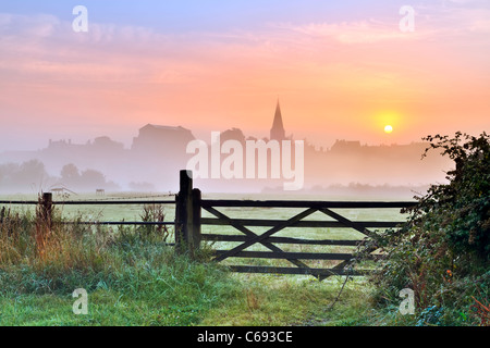 Wiltshire Sommer Sonnenaufgang - Landschaft Stockfoto