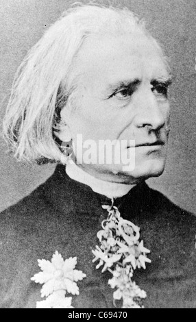 Franz Liszt war ein ungarischer Komponist des 19. Jahrhunderts, virtuoser Pianist, Dirigent und Lehrer. Stockfoto