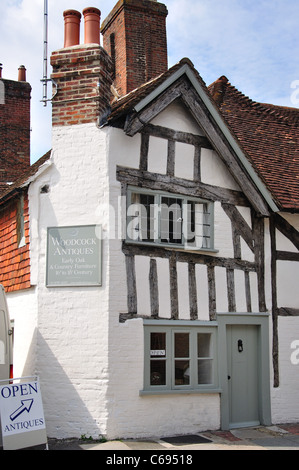 Tudor Cottage, Sattler Zeile, Petworth, Waldschnepfe Antiquitäten, West Sussex, England, Vereinigtes Königreich Stockfoto