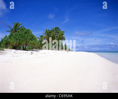 Tropical Island, Aitutaki Atoll, Cook-Inseln, Süd-Pazifik Stockfoto