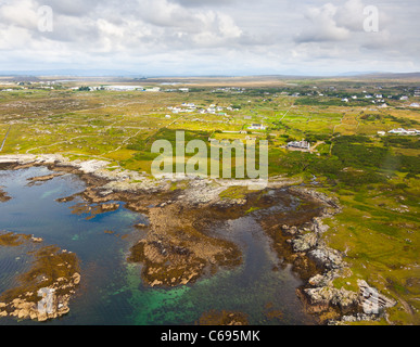 Luftaufnahme der Küste Conemara, County Galway, Irland. Stockfoto
