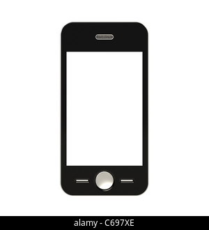 Handy mit leeren Bildschirm für Textfreiraum. Isoliert Stockfoto