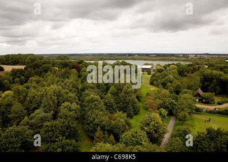 Blick auf Ranworth breit Malthouse, Norfolk UK vom Kirchturm Stockfoto