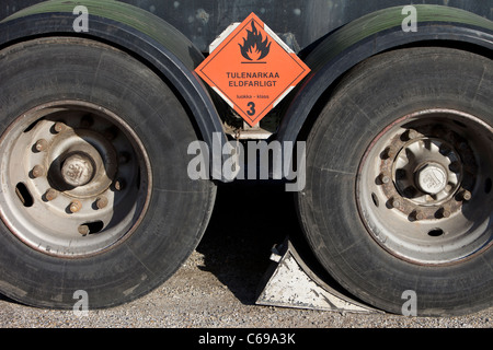 Unterlegkeile unterstellt geparkten LKW - USA Stockfotografie - Alamy
