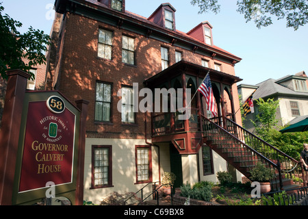 Ein Blick auf den Gouverneur Calvert House in Annapolis, Maryland Stockfoto