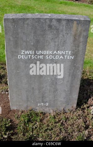 Grabstein des unbekannten Soldaten auf dem deutschen Soldatenfriedhof, Cannock Chase, Staffordshire, England, UK Stockfoto