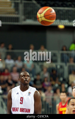 Luol DENG für Großbritannien, International Basketball spielen; Teil der Serie für die Olympiade 2012 in London bereitet. Stockfoto