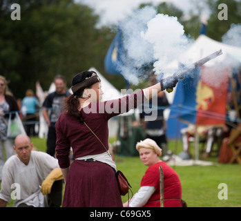 Mittelalterfest in Verdin Park, Northwich 13. August & 14., mit Living History Camps, Cheshire, UK Stockfoto