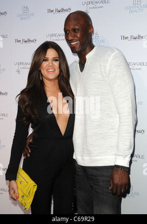 Khloe Kardashian, Lamar Odem in Anwesenheit für unzerbrechlich Fragrance Launch, The Redbury Hotel, Los Angeles, CA 4. April 2011. Foto von: Dee Cercone/Everett Collection Stockfoto