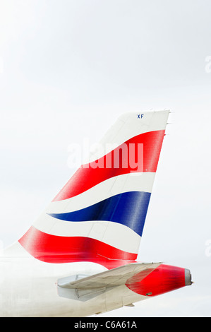 Tail und Logo auf einem British Airways Flugzeuge Stockfoto