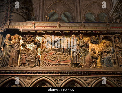 Paris - Reliefs aus dem Leben Jesu - Kathedrale Notre-Dame Stockfoto