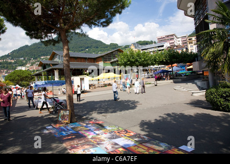 Montreux-Promenade Stockfoto
