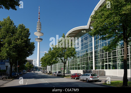 Neue Messe Ausstellungshallen, moderne Architektur, Hansestadt Stadt Hamburg, Deutschland, Europa Stockfoto
