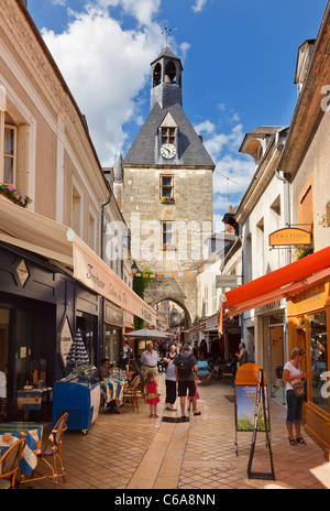 Amboise Stadt in Loire und Tour de l ' Horloge Uhr Stadt, Indre et Loire, Loiretal, Frankreich, Europa im Sommer Stockfoto