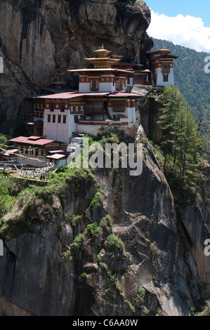 Taktshang Goemba. Tiger nest Kloster. Ansicht-Klippe. Paro-Tal, bhutan Stockfoto