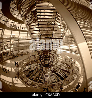 Reichstag Gebäude, Dach Top Terasse Kuppel von Sir Norman Forster, Berlin, Stockfoto