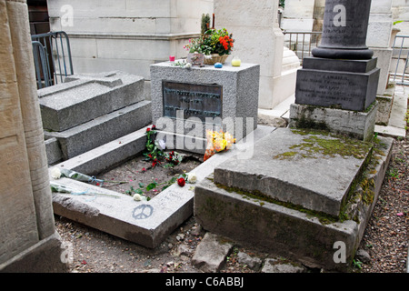 Grab von Jim Morrison der Türen am Friedhof Pere Lachaise in Paris, Frankreich Stockfoto