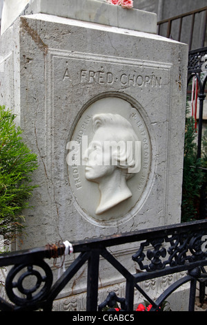 Grab des polnischen Komponisten Frédéric Chopin am Friedhof Pere Lachaise in Paris, Frankreich Stockfoto