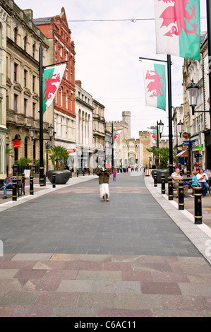 Frauengasse in Cardiff Stockfoto