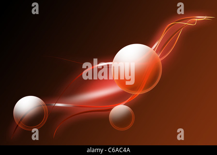 Strahlen und Kreise zeigt Hitze in einem abstrakten Sinn Stockfoto