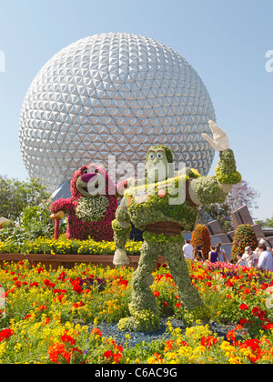 Buzz Lightyear Topiary-Werk in Epcot, Disney World, Florida, USA. Stockfoto