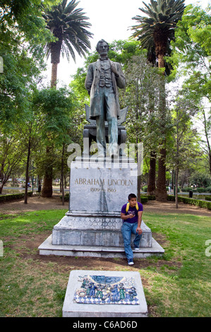 Statue von Abraham Lincoln im Lincoln Park in Mexiko-Stadt Stockfoto