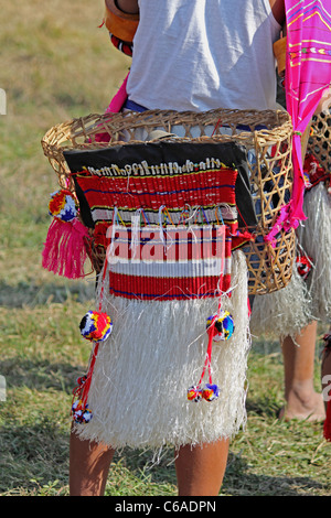 Wanchos Mann, Stamm im Namdapha Eco Kulturfestival, Miao, Arunachal Pradesh, Indien Stockfoto