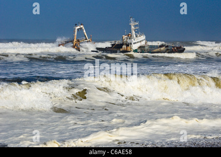 Zeila Schiffbruch in der Nähe von Henties Bay, Skeleton Coast, Namibia Stockfoto