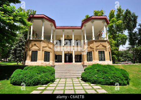 Blick auf Ahmad Shahi Pavillon, Niavaran Palast-Komplex, Teheran Iran. Stockfoto