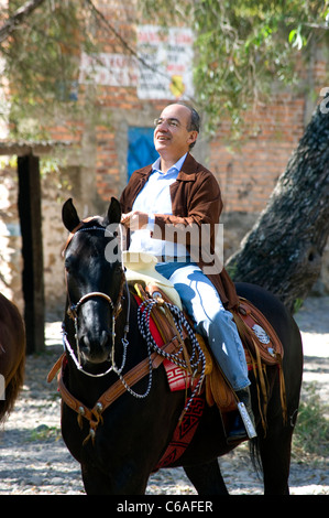 Präsident Calderon von Mexiko Reiten Stockfoto