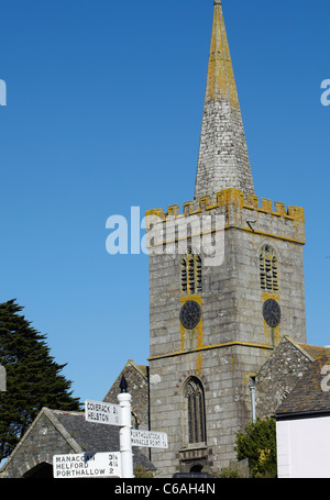 Kirche in St.Keverne, Halbinsel Lizard, Cornwall, Großbritannien Stockfoto