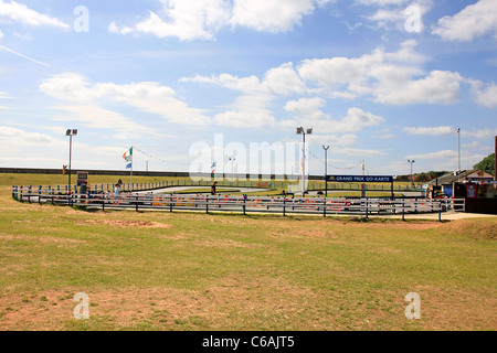 Go-Kart-Bahn am Strand von Dawlish Warren Devon Stockfoto