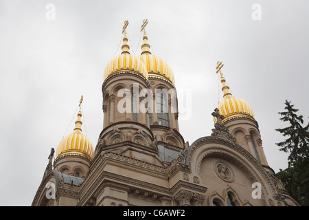 Russische orthodoxe Kirche, Wiesbaden, Deutschland Stockfoto