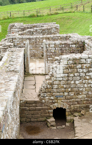 Römischen Badehaus Ruinen im Chesters Fort, am Hadrianswall, England. Stockfoto