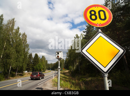 Verkehr Blitzer in Finnland Stockfoto