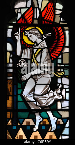 Erzengel Gabriel Glasmalereien in St. Johannes der Täufer Kirche, Billesdon, Leicestershire, England, Großbritannien Stockfoto